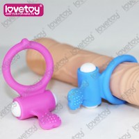 Виброкольцо голубое Power Heart Clit Cockring