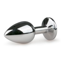 Анальная пробка из стали с кристаллом синего цвета Darkblue Rosebud Classic S
