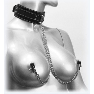 Ошейник с зажимами для сосков Ошейник с зажимами для сосков