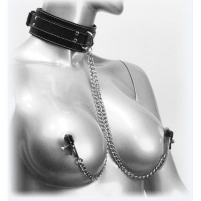 Ошейник с зажимами для сосков Ошейник с зажимами для сосков