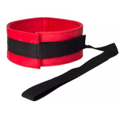 Ошейник из плюша с поводком на карабине