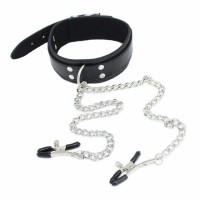 Ошейник с зажимами для сосков Ошейник с зажимами для сосков