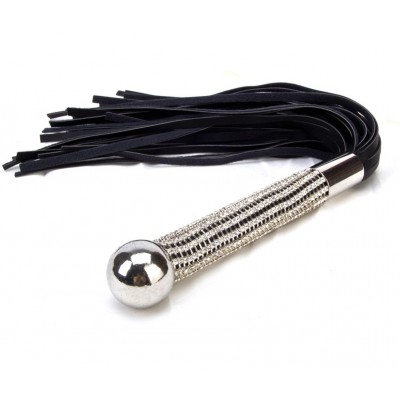 Гламурная плеть БДСМ со стразами и металлическим шаром