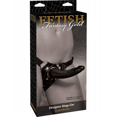 Страпон на ремне дизайнерский FF Gold Designer Strap-On